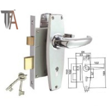 Chrome Plated Mortise Lock with Zinc Handles